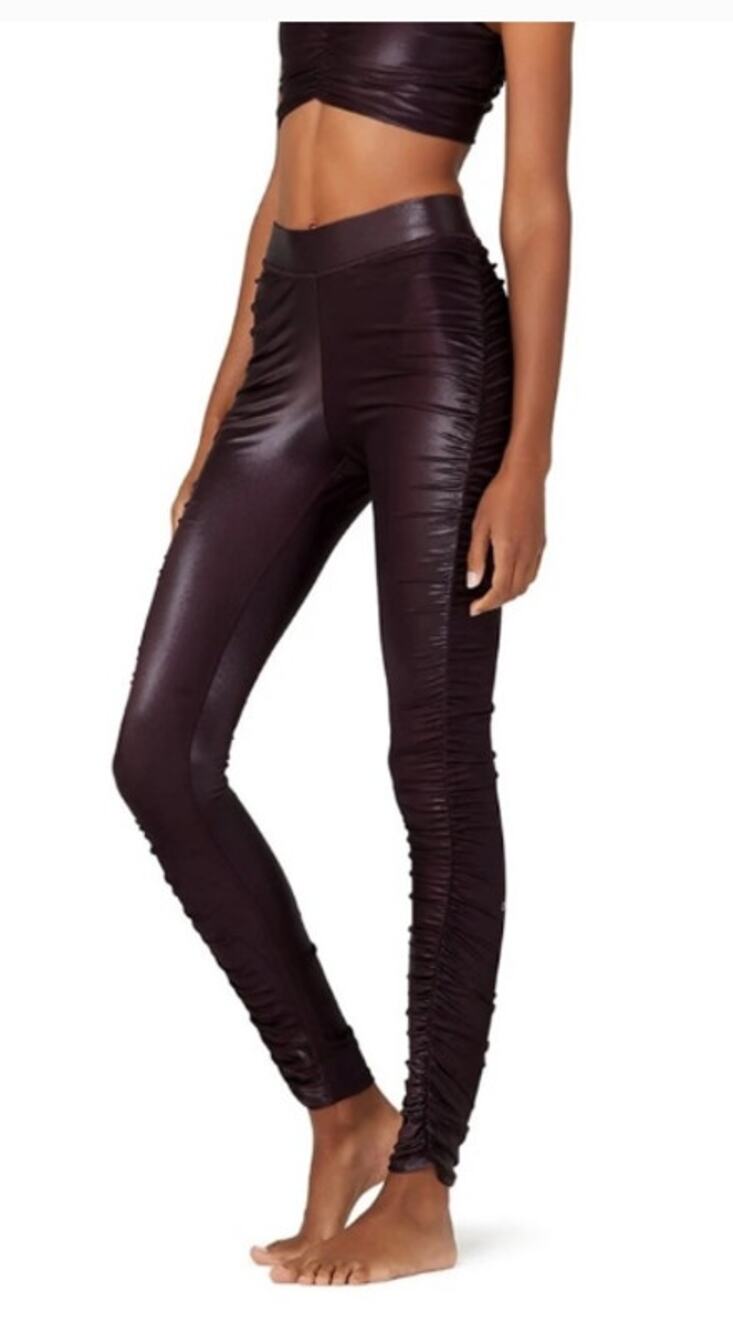 Alo yoga High-Waist Cinched Legging Oxblood Shine Purple Womens Large